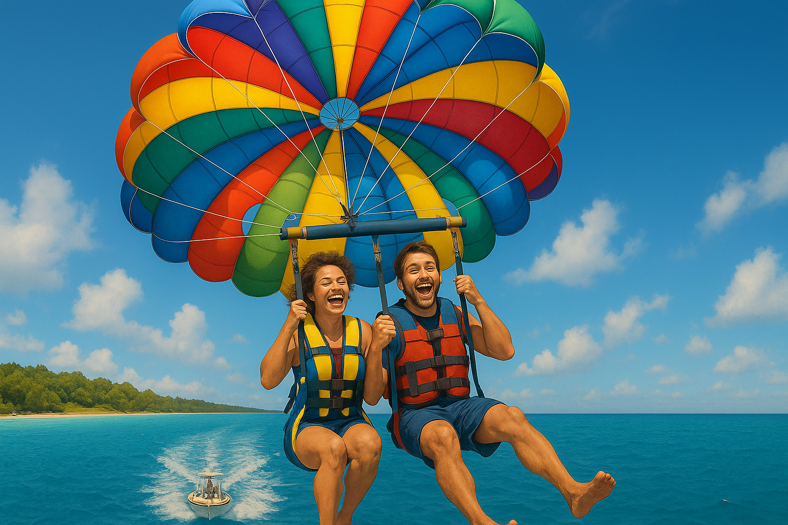 Parasailing Escuela Judy Fun people